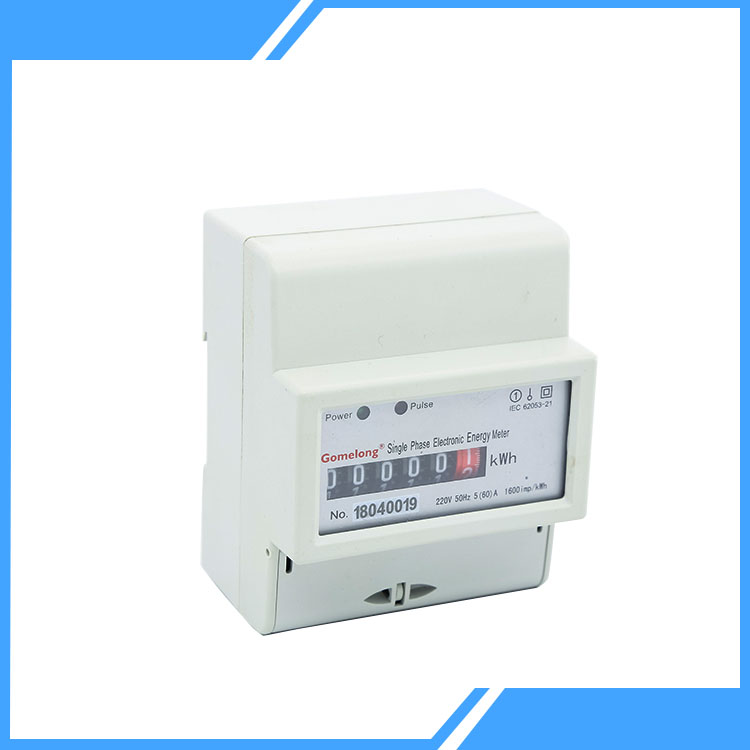 Enfase to ledning Din Rail Kwh meter boks