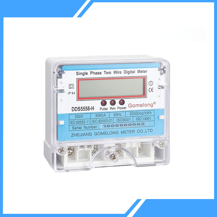 Enfaset to lednings elektrisitetsenergimeter